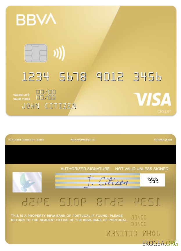Carte visa or Portugal BBVA Bank